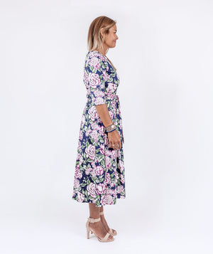 Navy Floral Dress