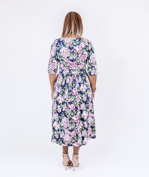 Navy Floral Dress