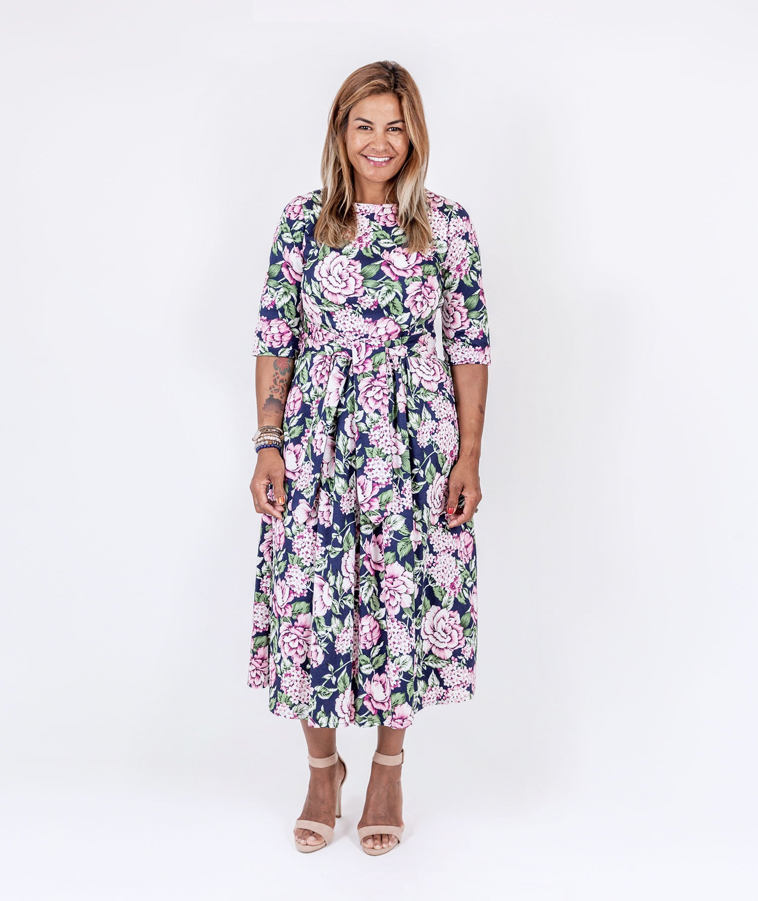 Navy Floral Dress