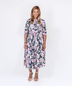 Navy Floral Dress